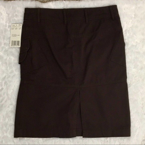 NEW Mango Midi Pencil Skirt Women's Size 2 Brown Snap-Front Pockets MNG Basics - Picture 3 of 9